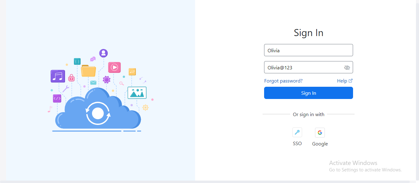 Login Page Screenshot